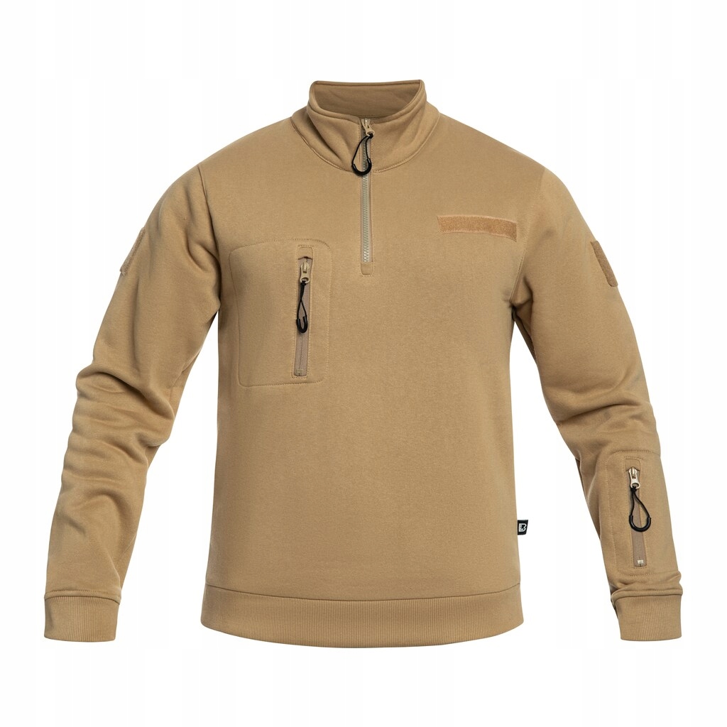 Bavlněná mikina bez kapuce pánská Brandit Tactical Sweat Troyer Coyote XXL