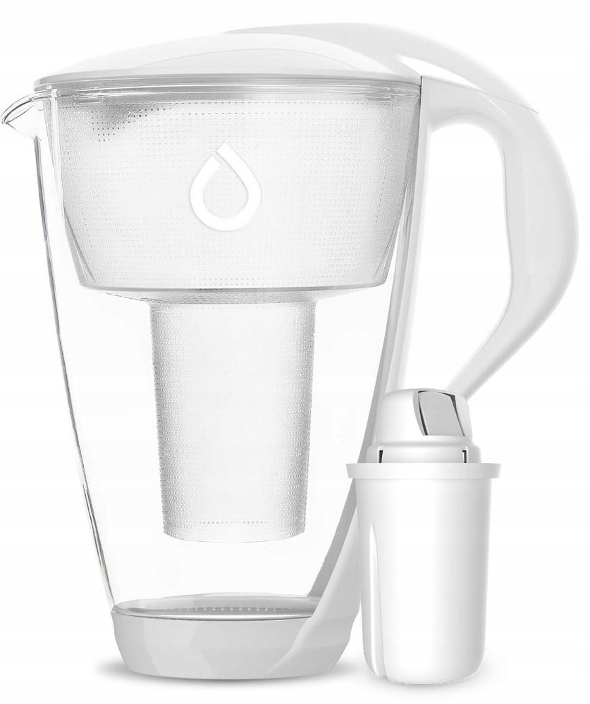 Dzbanek Szklany Dafi Crystal Led 2,0L 1 Wkład Classic Biały