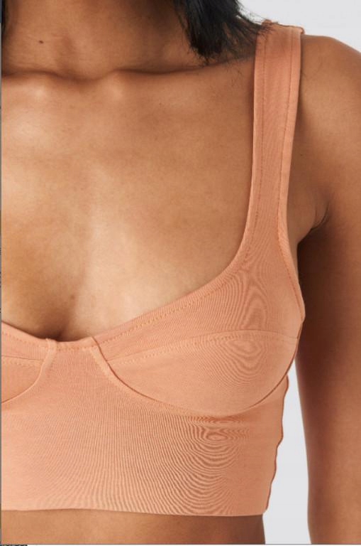 BEYYOGLU KRÓTKI TOP POMARAŃCZOWY DAMSKI M VAJ Materiał dominujący bawełna