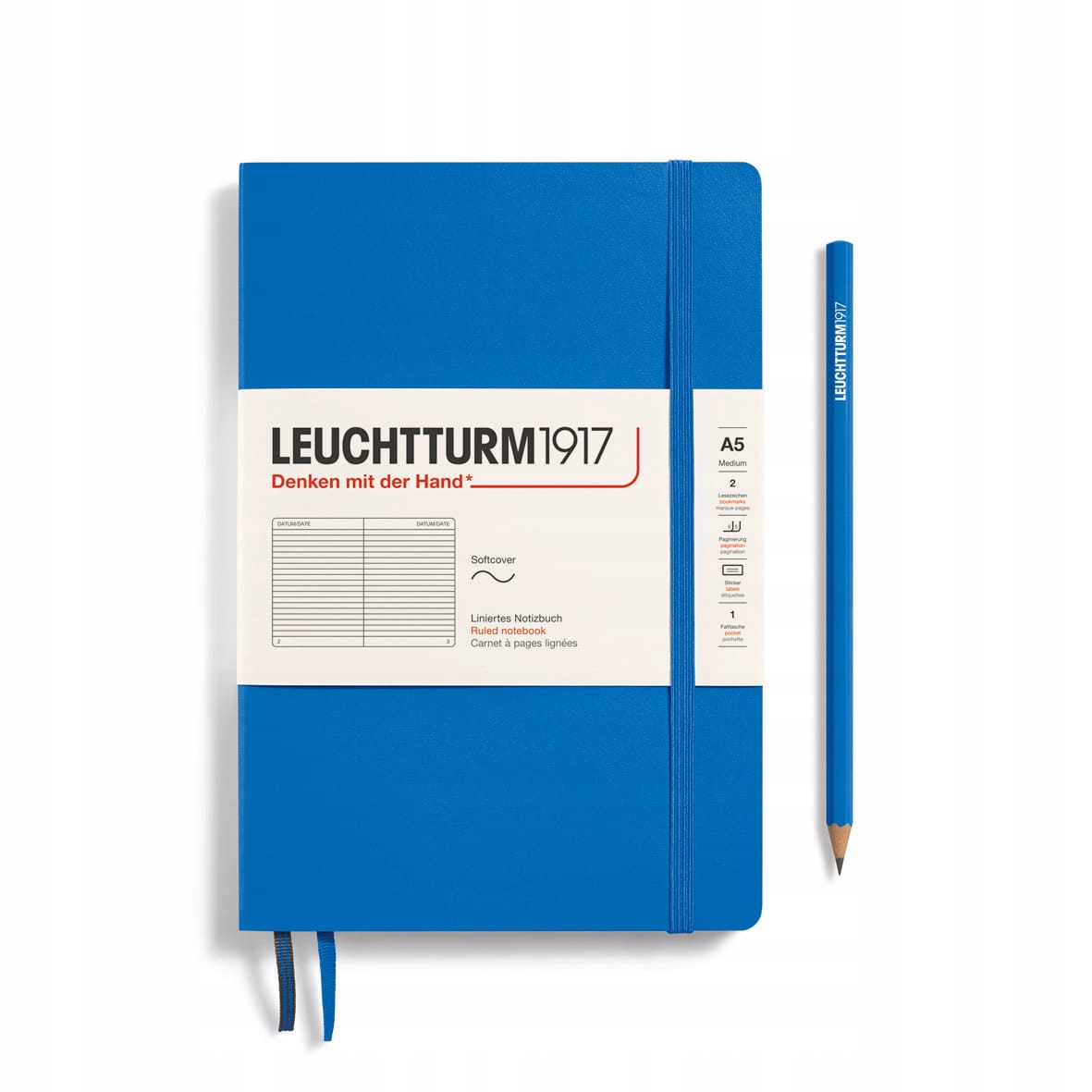 Notatnik Leuchtturm1917 Medium A5, miękka oprawa, linie, Sky