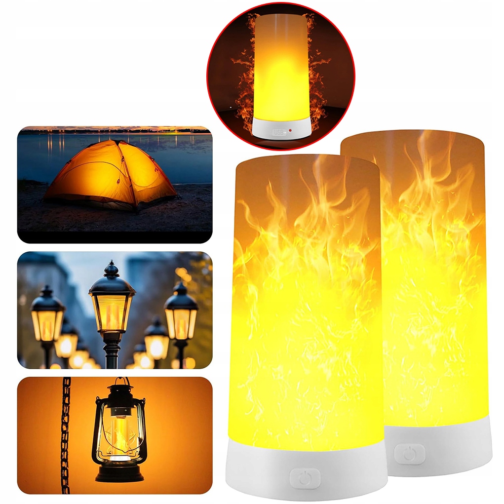 Led Světlo S Efektem Plamene Usb Senzor Gravitace Dálkový Ovladač 2KS