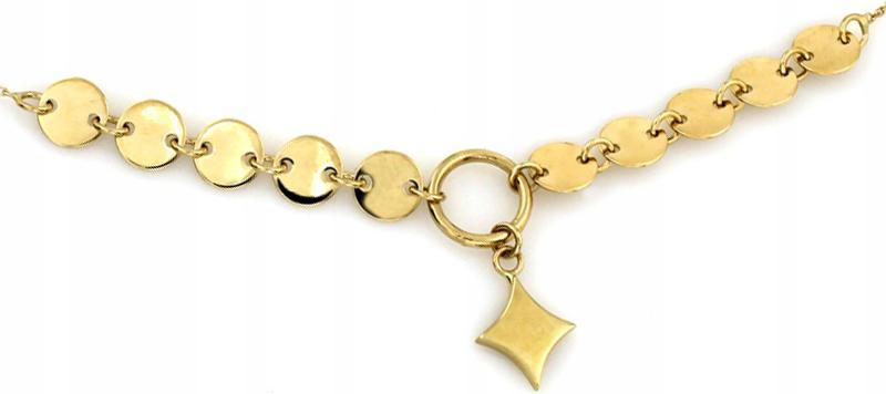 Zlatý dámský náhrdelník 585 karo s destičkami, dárek, módní vzor 14karátový, dámský