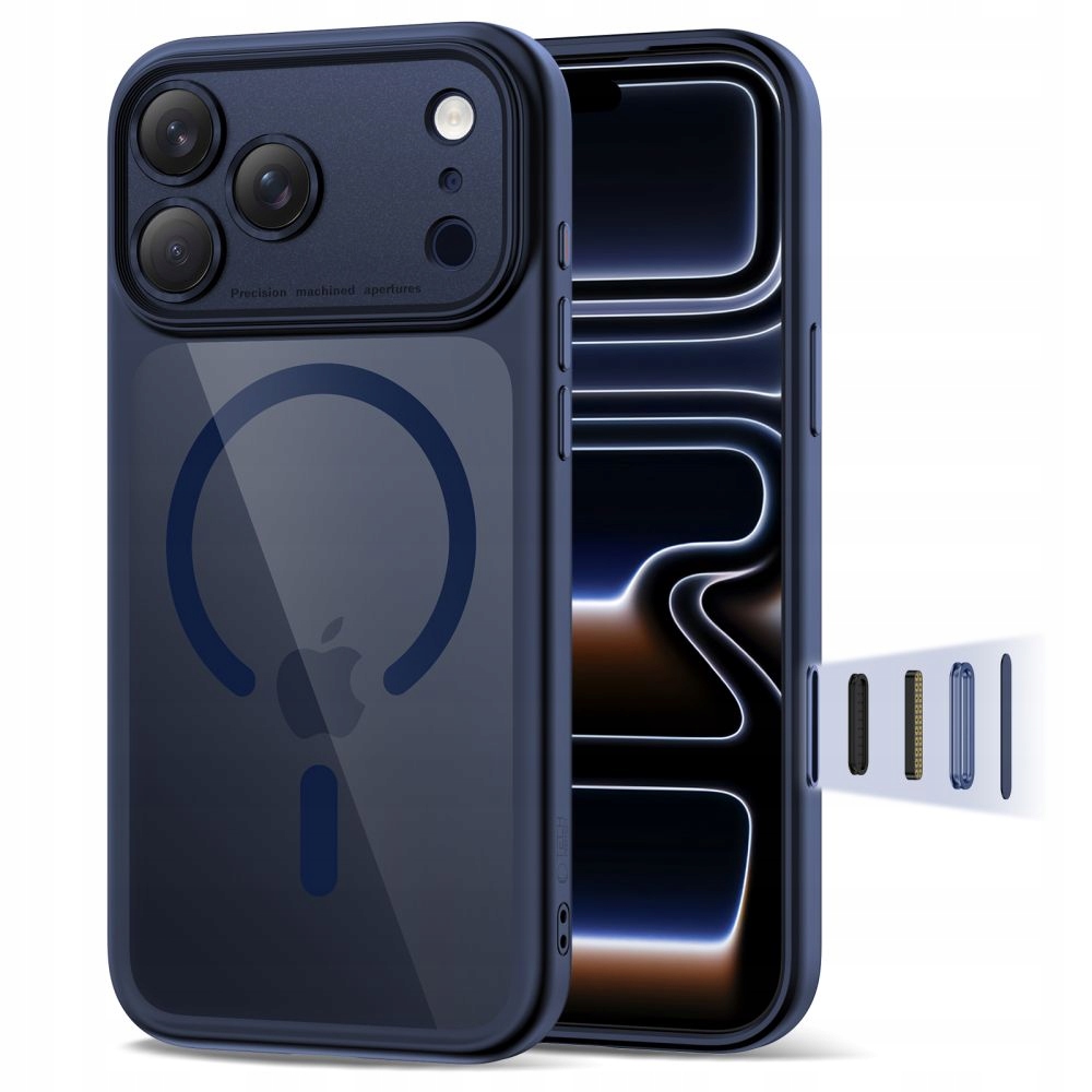 Etui pokrowiec case na iPhone 17 Pro Magpeak Magsafe CC przezroczysto-gra