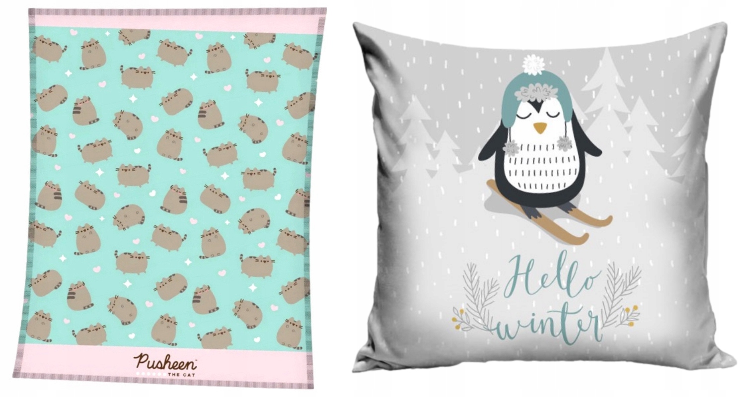 

Kocyk Koc Kotek Pusheen Poduszka Pingwinek