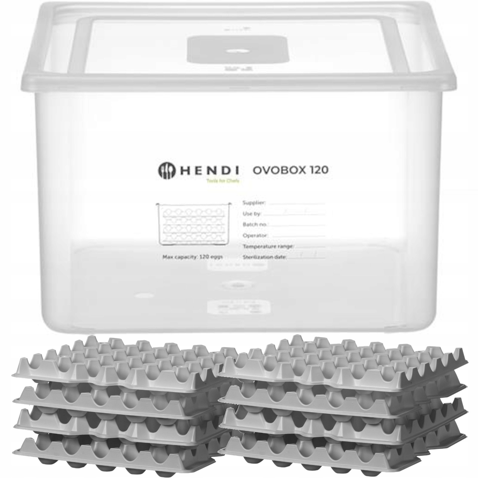 Zásobník na vejce 8 tácků na 120 vajec Ovobox 18 l 355 x 325 x 200 mm