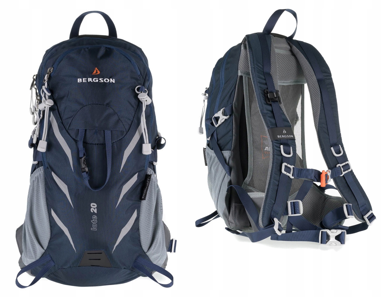 Markowy Plecak Bergson Lote 20L Navy Oddychające Plecy