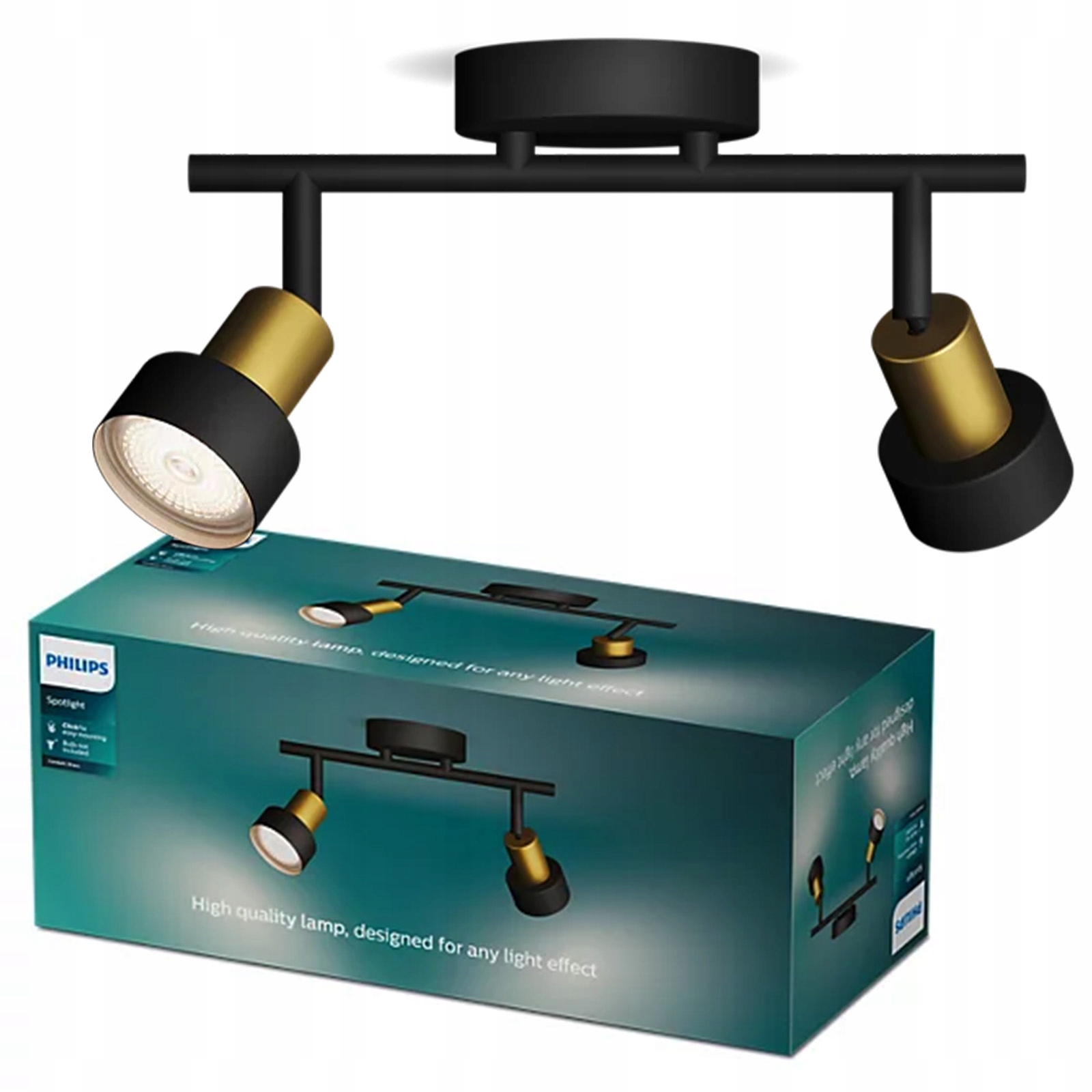 Stropní Svítidlo Reflektor 2x GU10 Černá-Měděná Conduit Philips