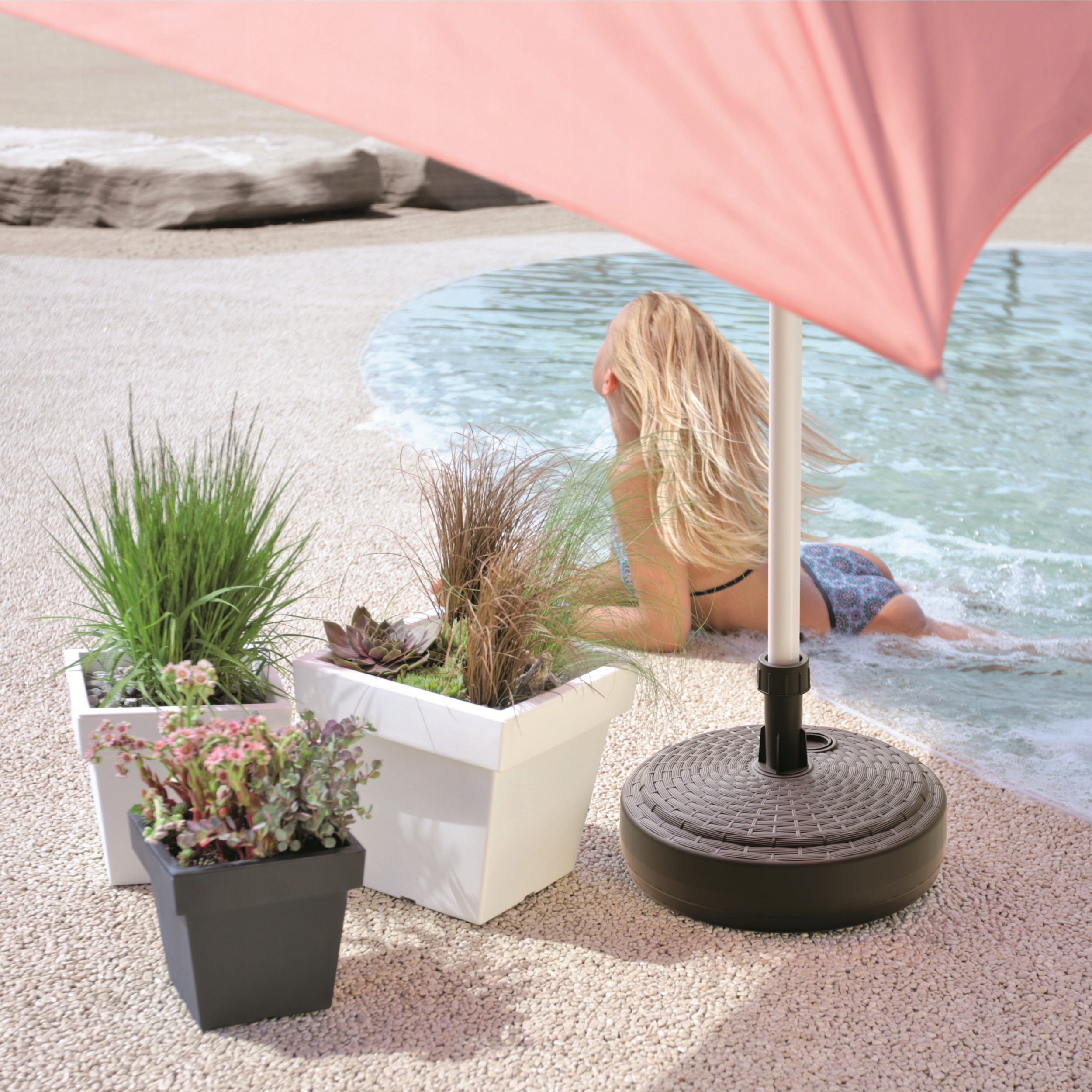 Stojak podstawa pod parasol ogrodowy maszt flaga Długość (cm) 39