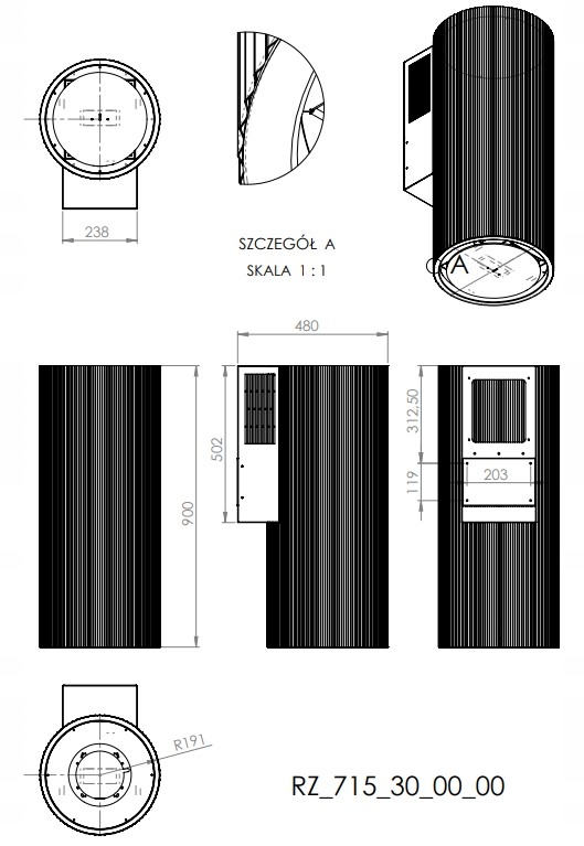 OKAP PRZYŚCIENNY CIARKO MONOGRAM ZŁOTY Wysokość maksymalna 90 cm
