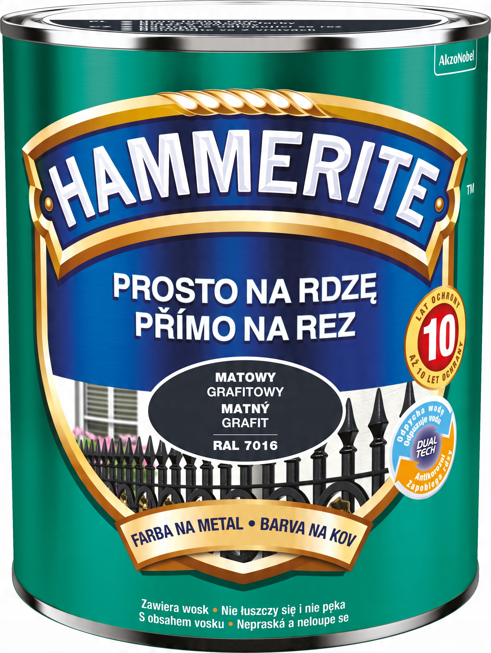 

Farba Hammerite na rdzę Grafit Mat 0,7L