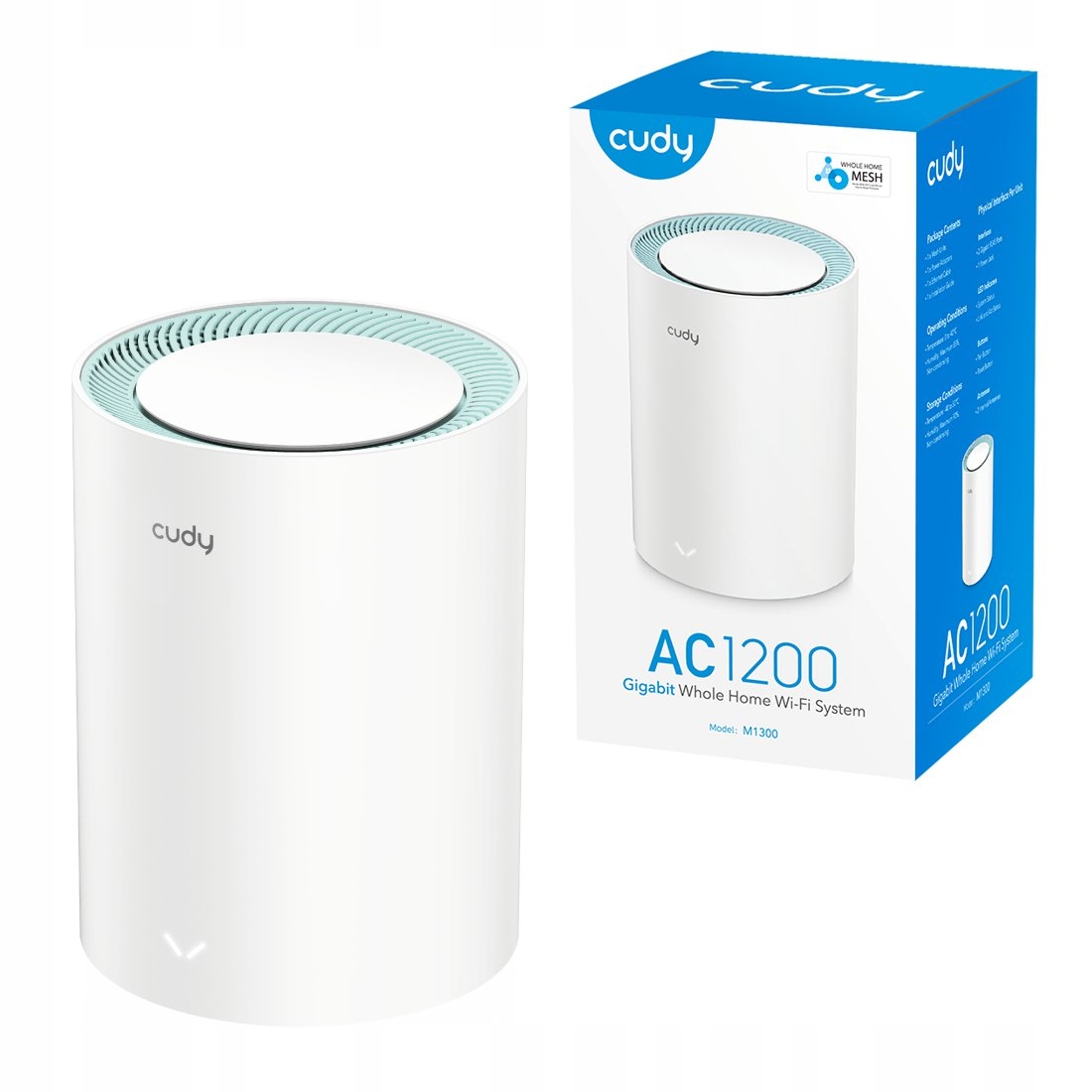 Bezprzewodowy Router Mesh Cudy M1300 AC1200 Gigabit Dual-band Vpn Biały Pro