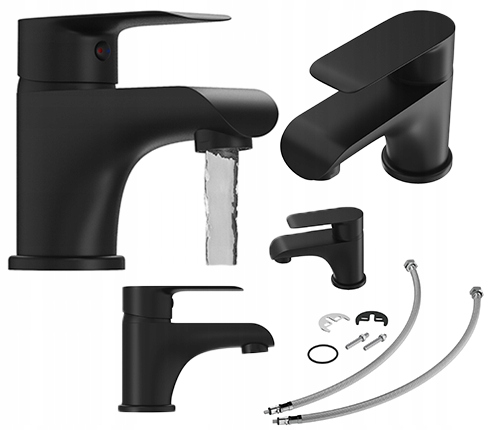 Umyvadlová baterie černá Vito jednopáková nízká stojící koupelnová baterie