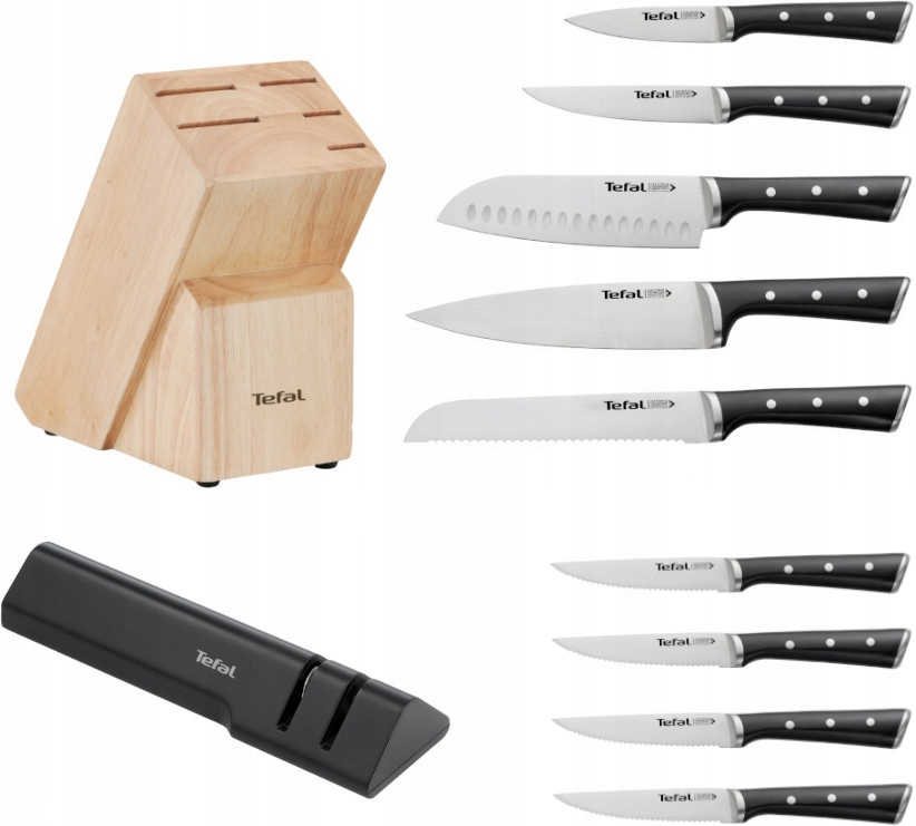 Sada 5 nožů Tefal Ice Force blok nože na steaky s kulovitým ostřím