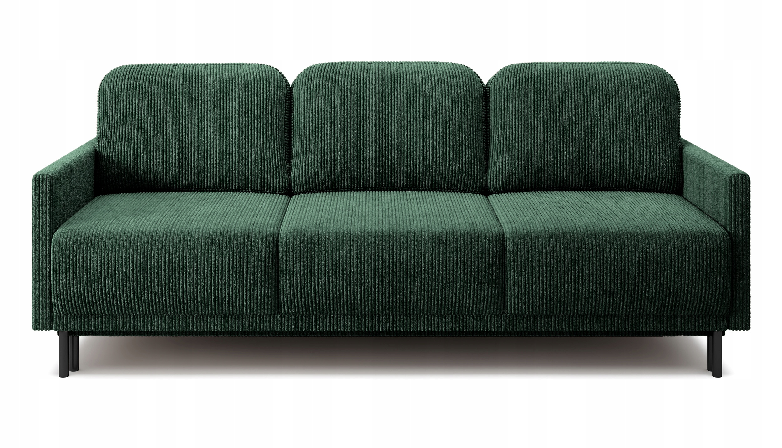 Rozkládací třímístná pohovka Hamiel s úložným prostorem, tmavě zelená barva