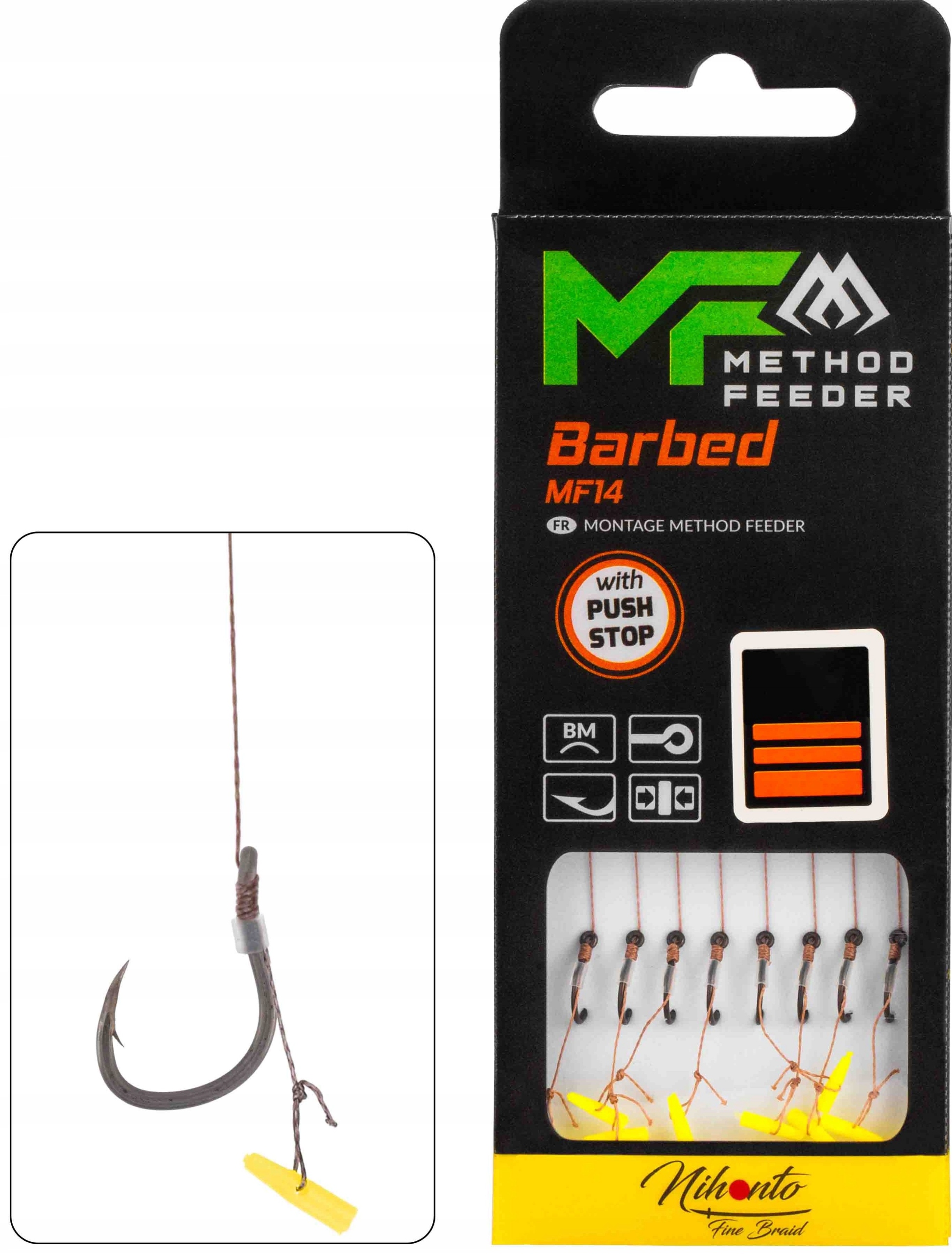 Haczyki Mikado Method Feeder Przypon Push Stop 12