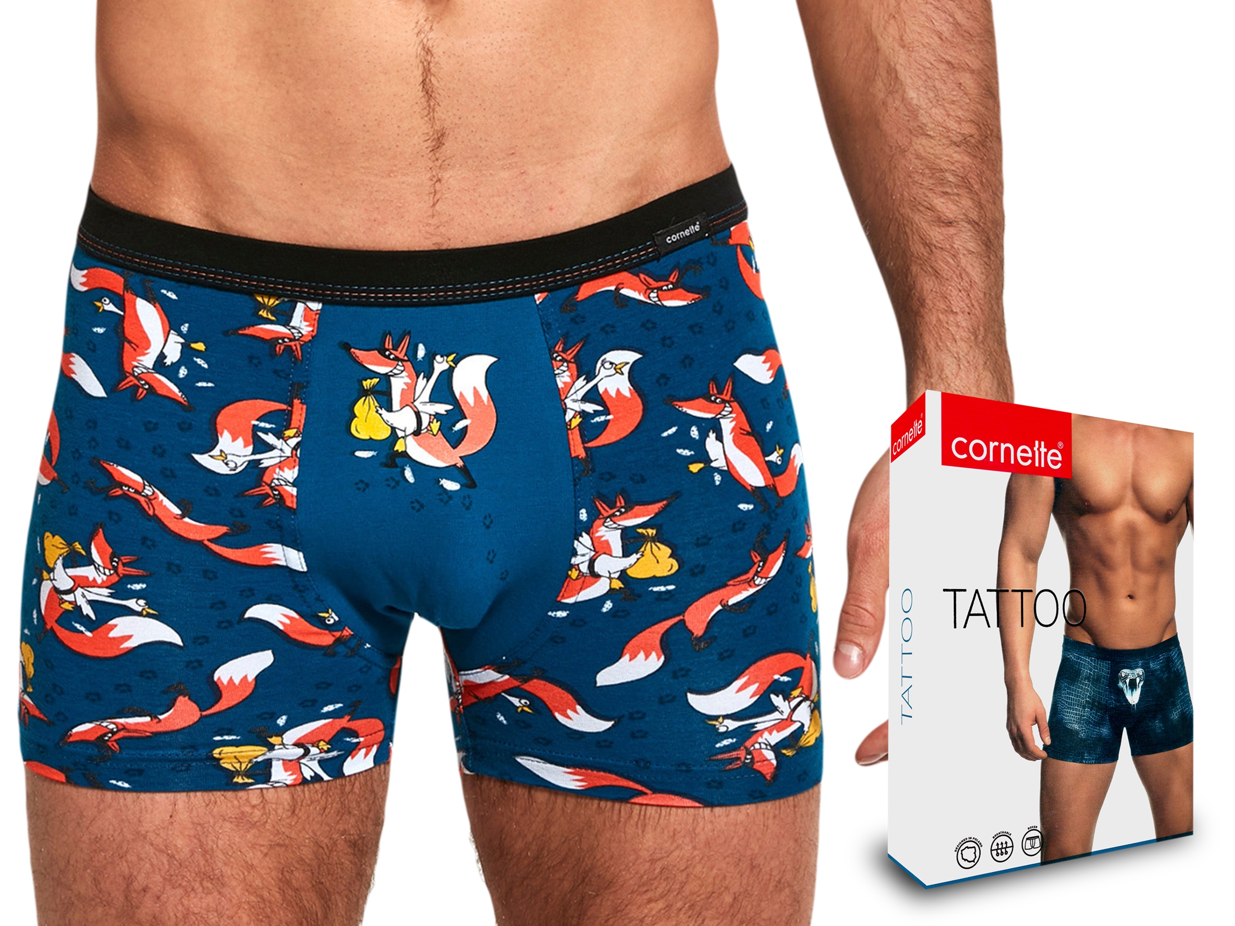 

Obcisłe bokserki Cornette Tattoo Fox, 280/190, XXL
