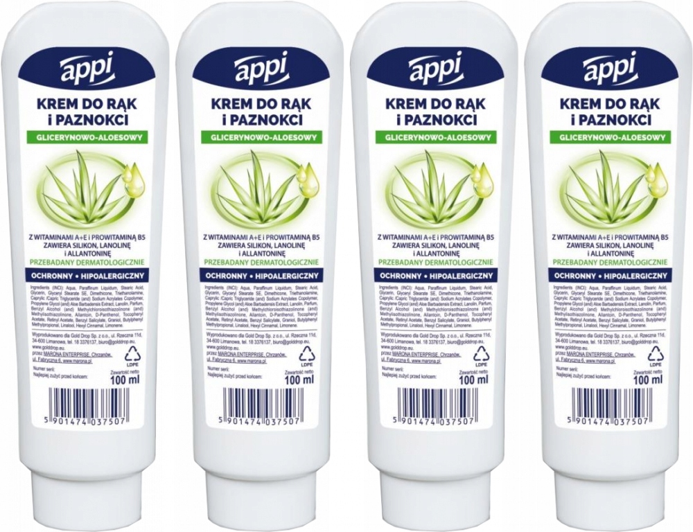 

Krem do rąk Gold Drop Appi aloesowy 100ml 4 sztuki