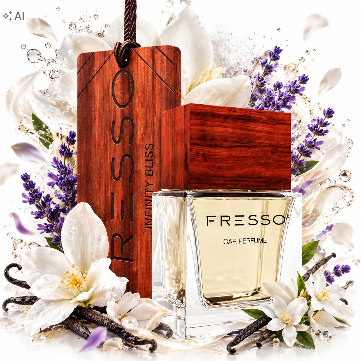 Fresso Infinity Bliss Perfumy 50ml +drewniana Zawieszka Zapach Do Samochodu