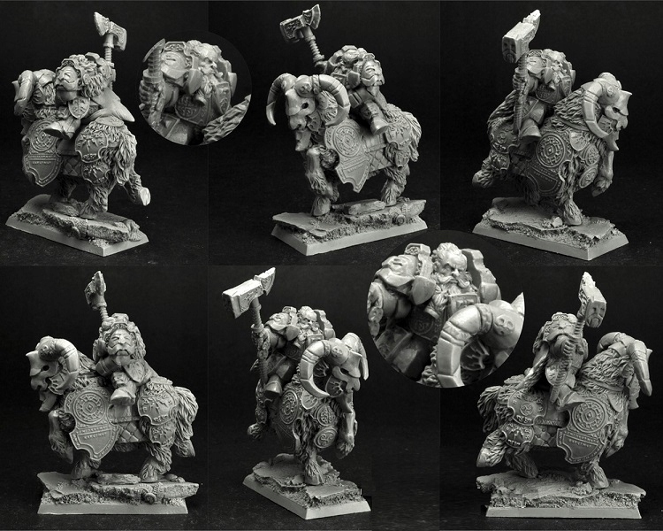 Scibor 28FM0289 Dwarf Rogar on Mountain Ram 28mm System Warhammer Fantasy Battle