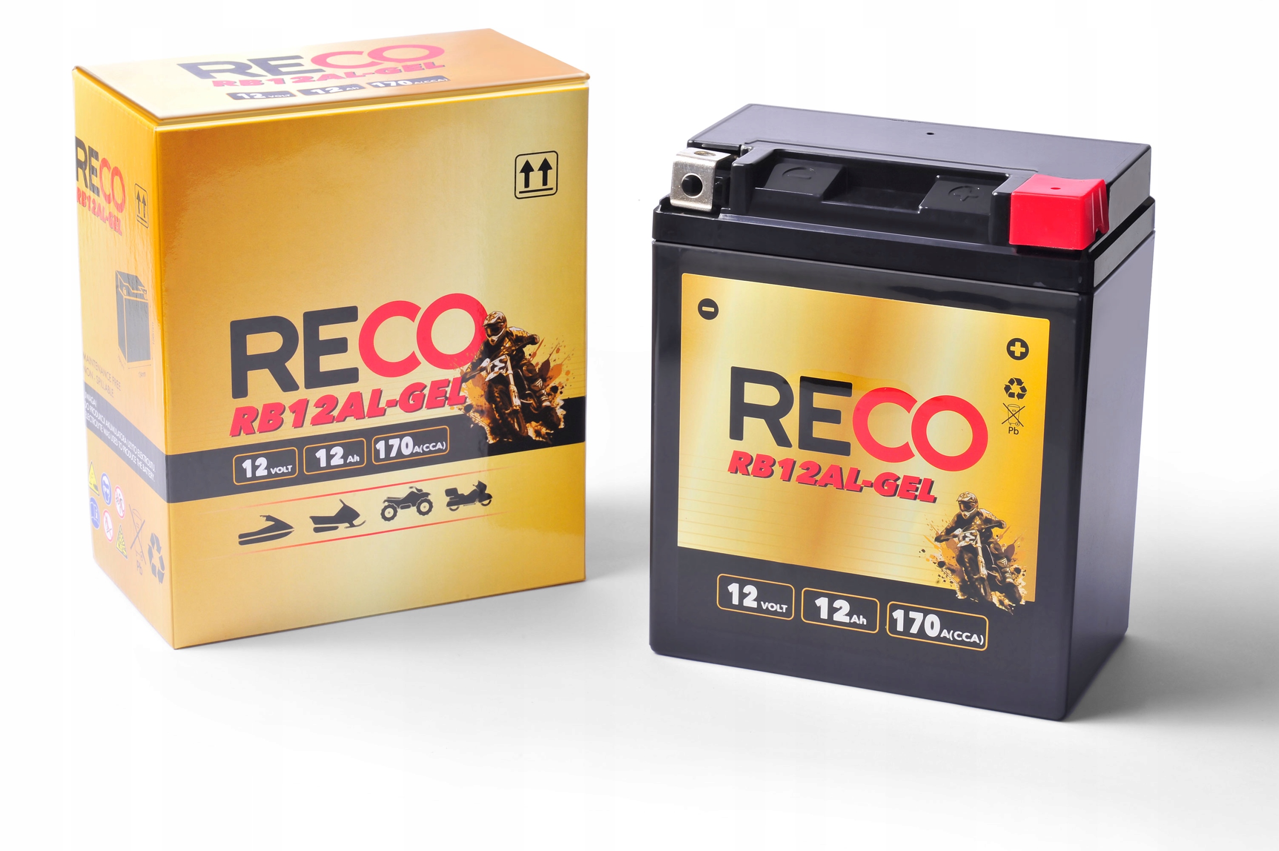 Akumulator Reco RB12AL-GEL 12V 12Ah 170A P+ YB12AL-A2 YB12AL-GEL