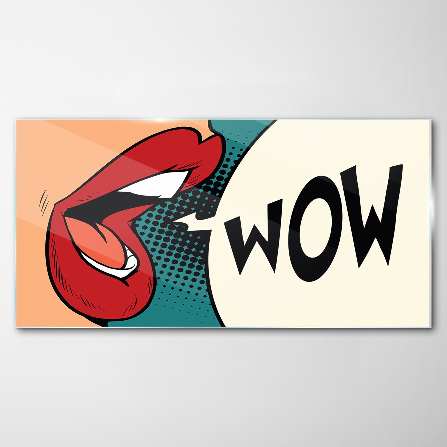 

Obraz Szklany Dekor Usta Wow Vintage Plakat 140x70