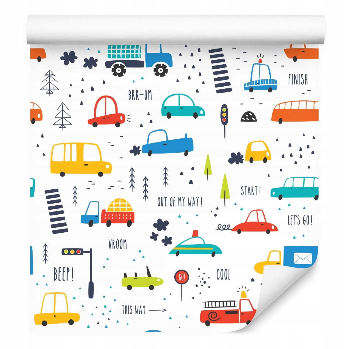 Tapeta pro chlapce Auta Komiks Kreslení Nápisy