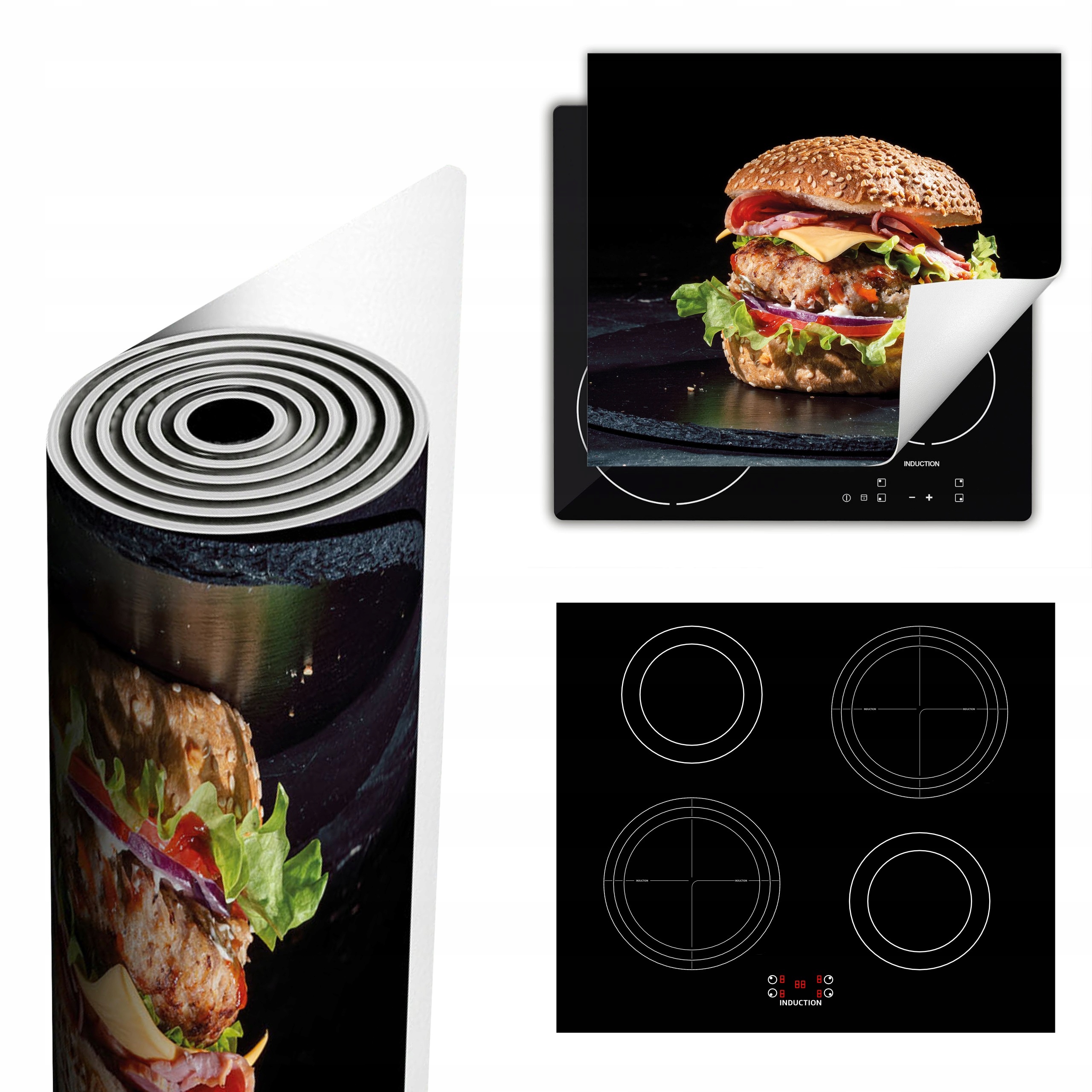 Ochranná Podložka Na Sporák Má Více Místa 60x52 černá hamburger