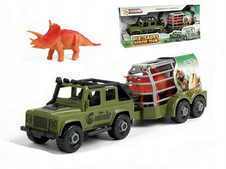 

Auto Jeep Z Przyczepą Dino Do Skręcania Zabawka
