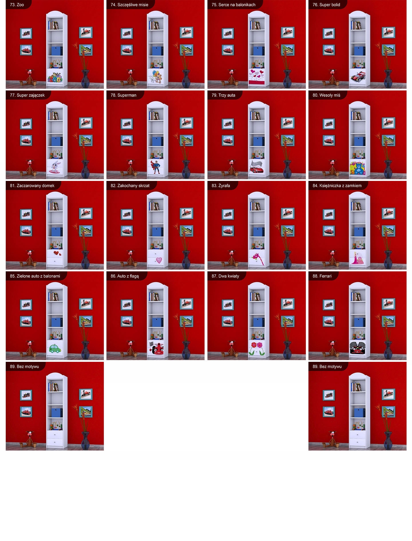 REGAŁ WYSOKI HAPPY RW01 - BIAŁY - MEBLE DZIECIĘCE Kolor mebla biały