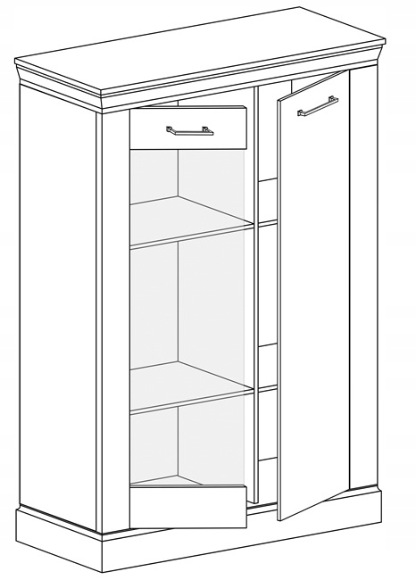 Witryna komoda szafka z półkami ANTICA A12 LED Marka Jarstol