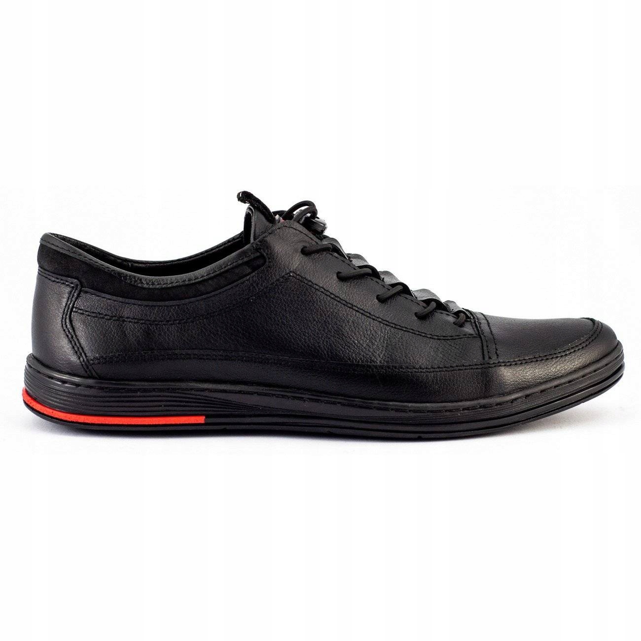 

Buty Męskie Skóra Casual K22 Czarny Polskie 42