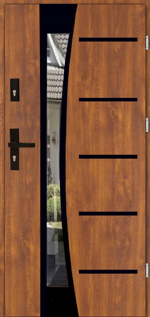 POLSKIE DRZWI ZEWNETRZNE INOX14ZD BLACK 72MM 100CM 100TKI UD 1,3 Marka Lukar