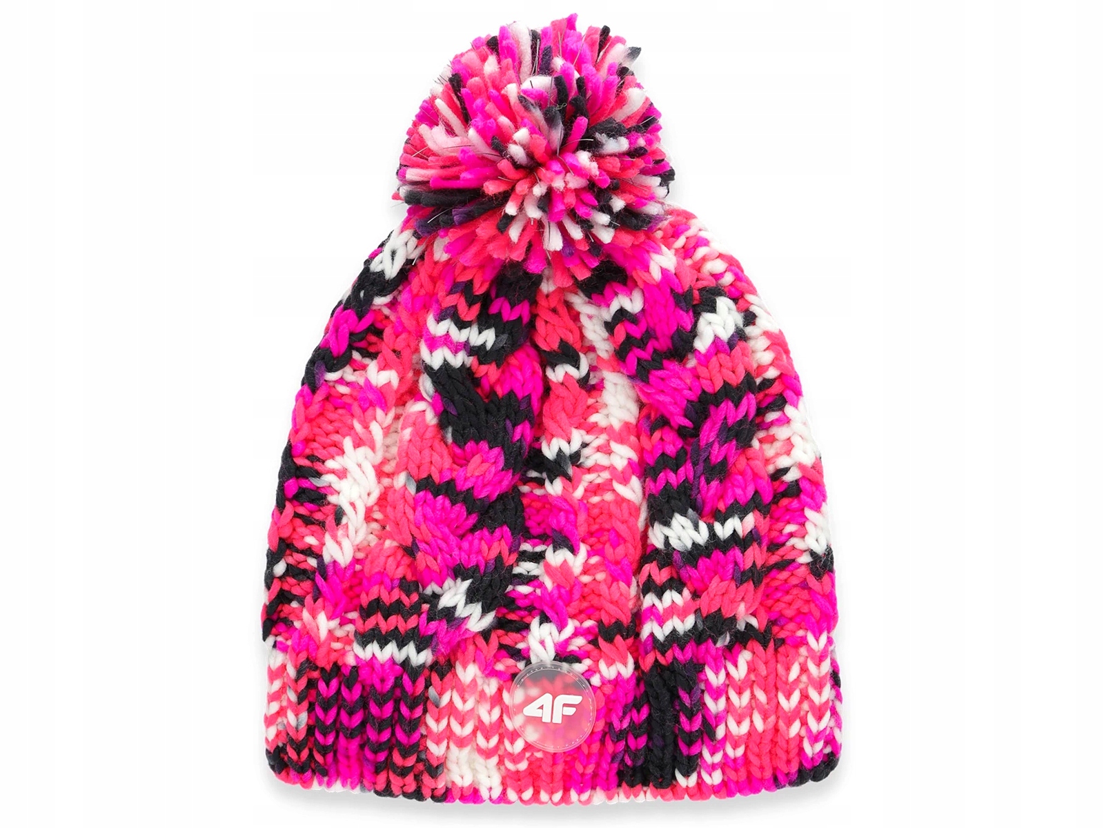

4F Czapka Dziecięca Zimowa Pompon Różowa
