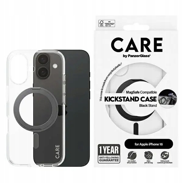 Etui Care by PanzerGlass Feature Kickstand Case z MagSafe na iPhone 16