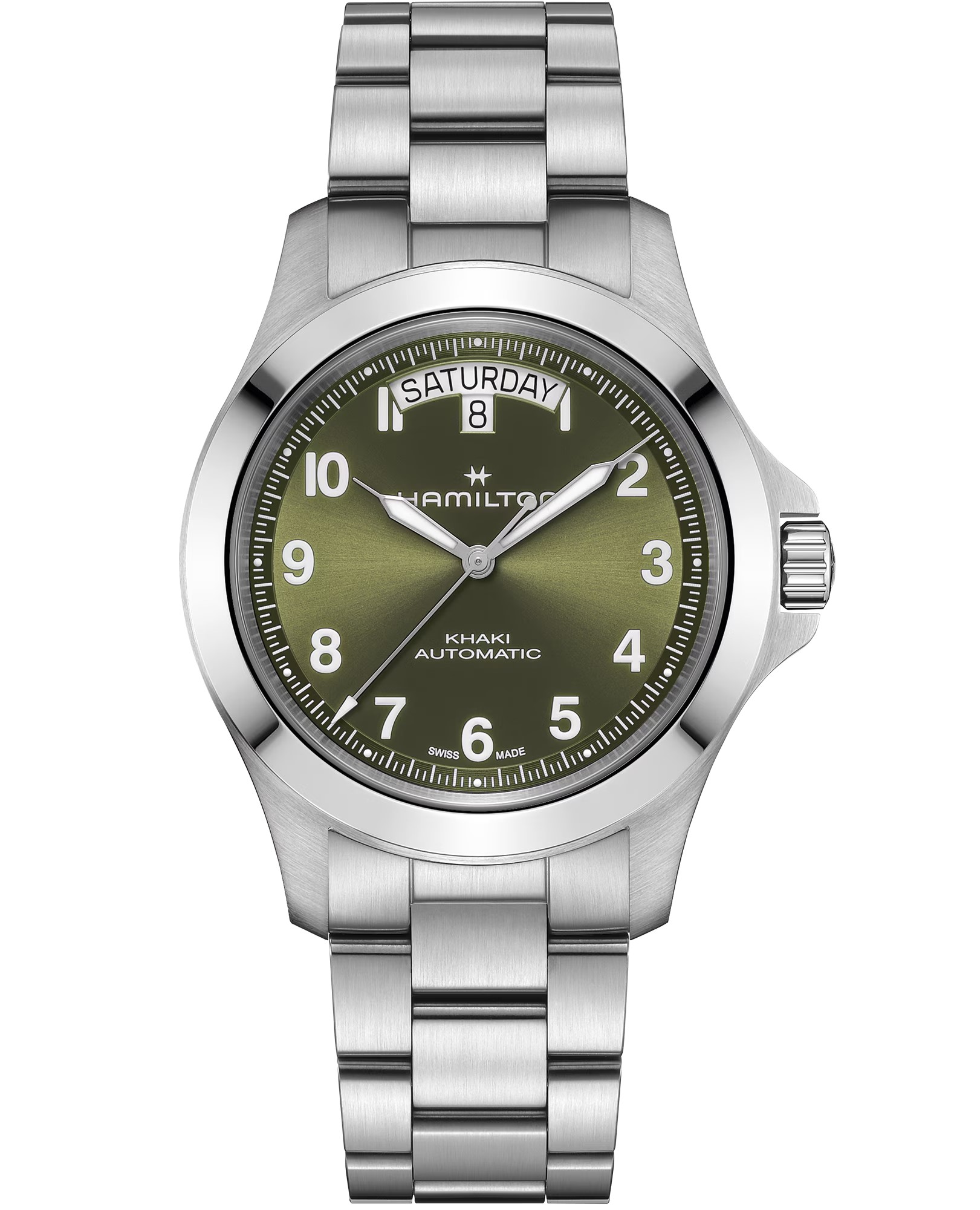 Zegarek męski Hamilton H64475160 Khaki Field King Day-Date na bransolecie