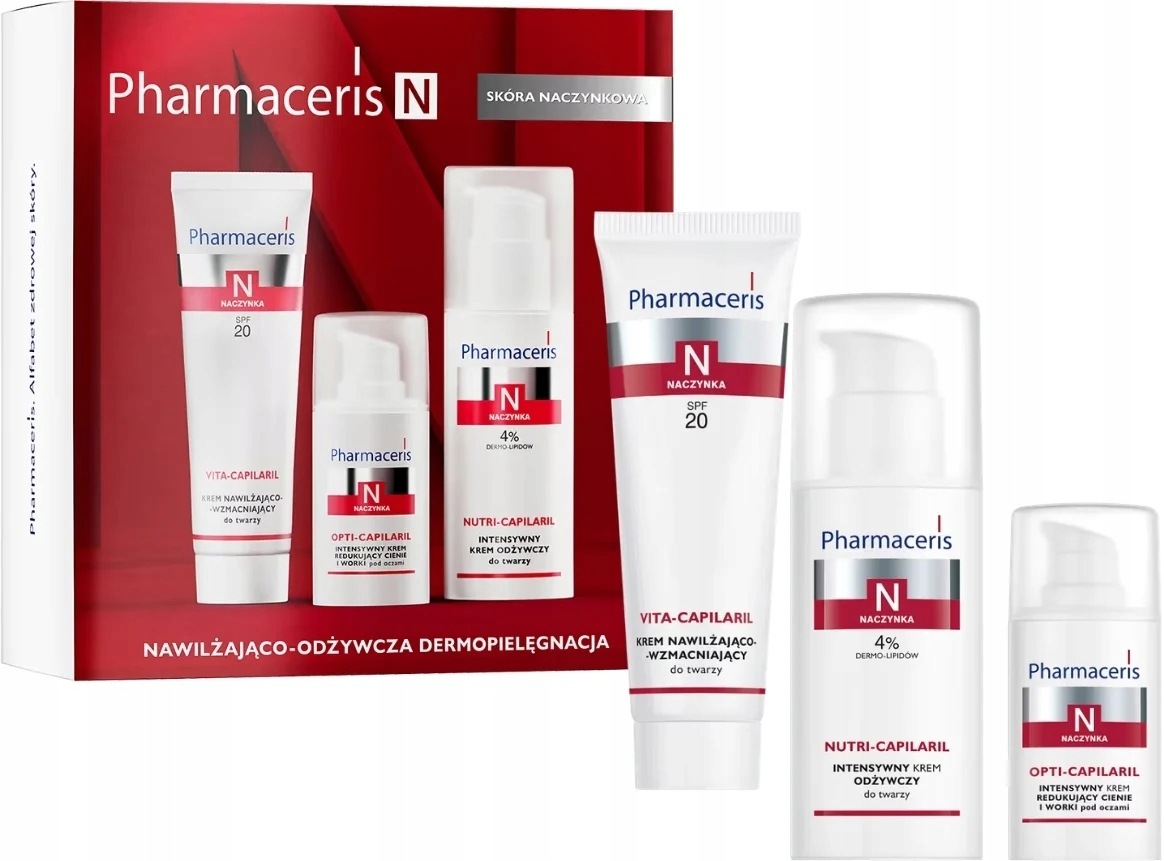 Pharmaceris N zestaw do cery naczynkowej 2 kremy krem pod oczy 3 szt.