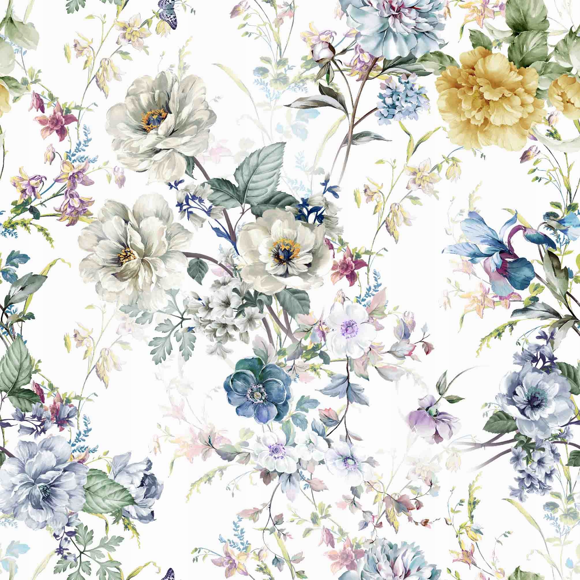 

Tkanina Welur Velvet kolorowe kwiaty 150cm