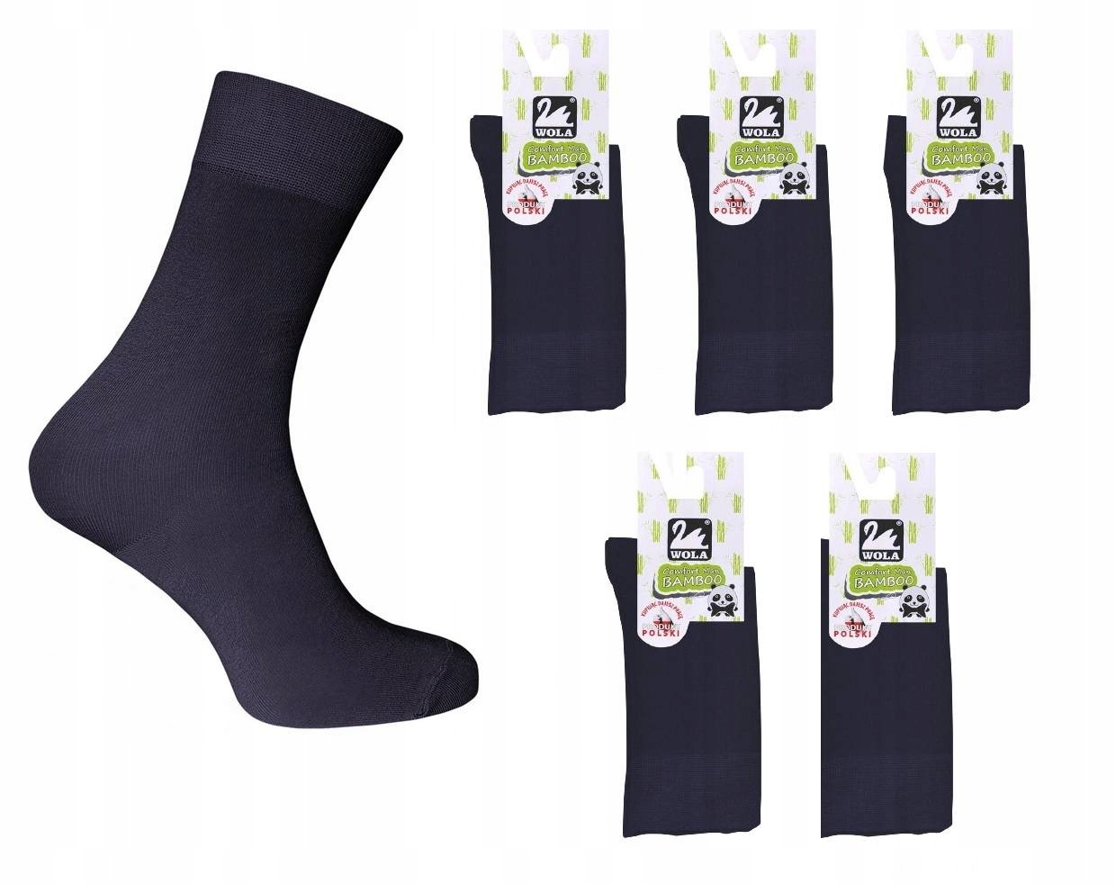 

5X Wola Skarpetki Męskie Bamboo Navy 45/47
