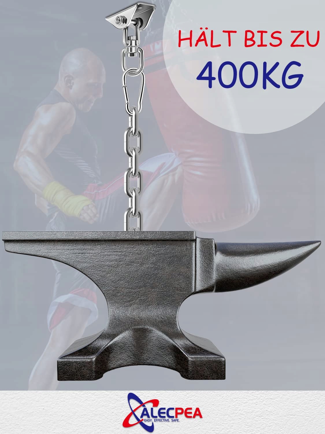 ALECPEA Hak Do Sufitu Ze Stali Nierdzewnej 450kg Do Hamaków i Boksu — miniatura 2