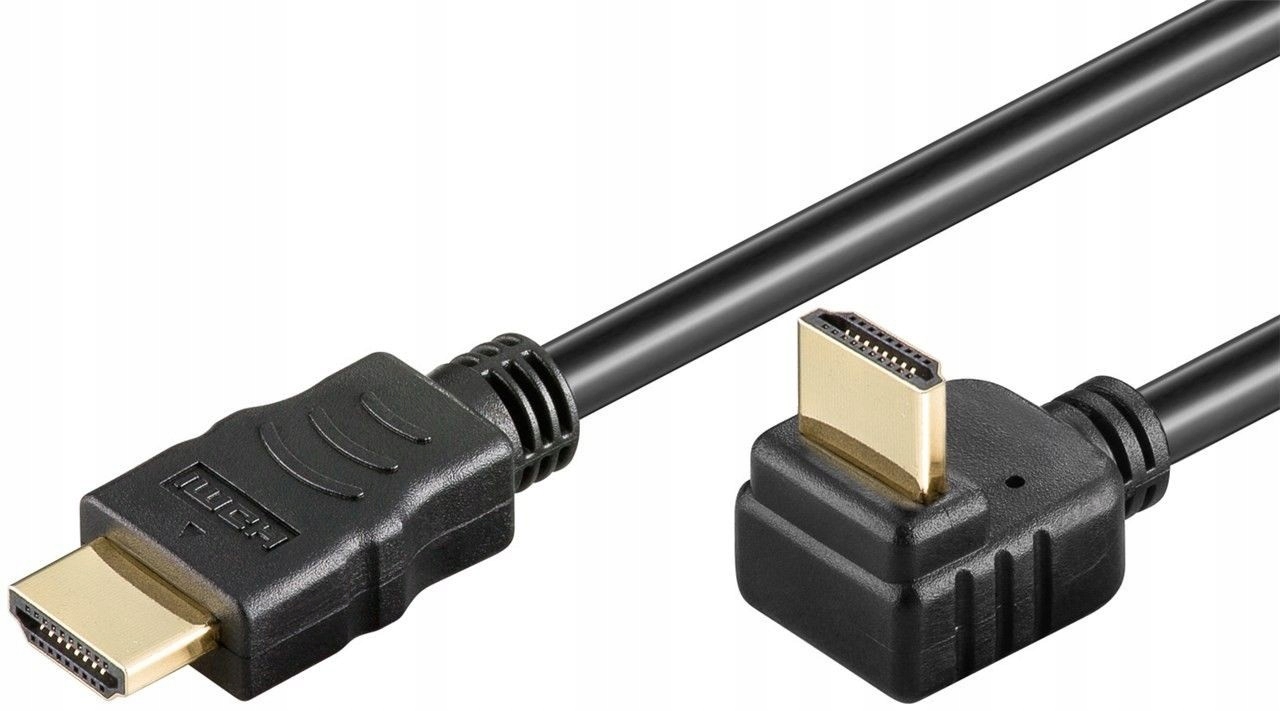 

Kabel Hdmi Ethernet pozłacany kątowy 270° 4K, 1m
