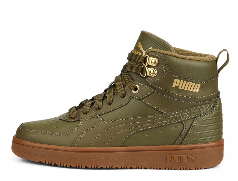 Dziecięce buty wysokie ocieplane Puma Rebound za kostkę chłopięce skóra 38