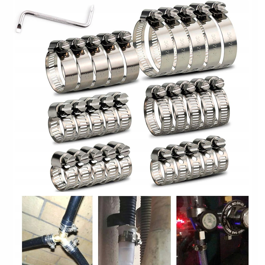 Zestaw 30 Szt. Opaski Zaciskowe Obejmy Do Węży Cybanty 6-51MM