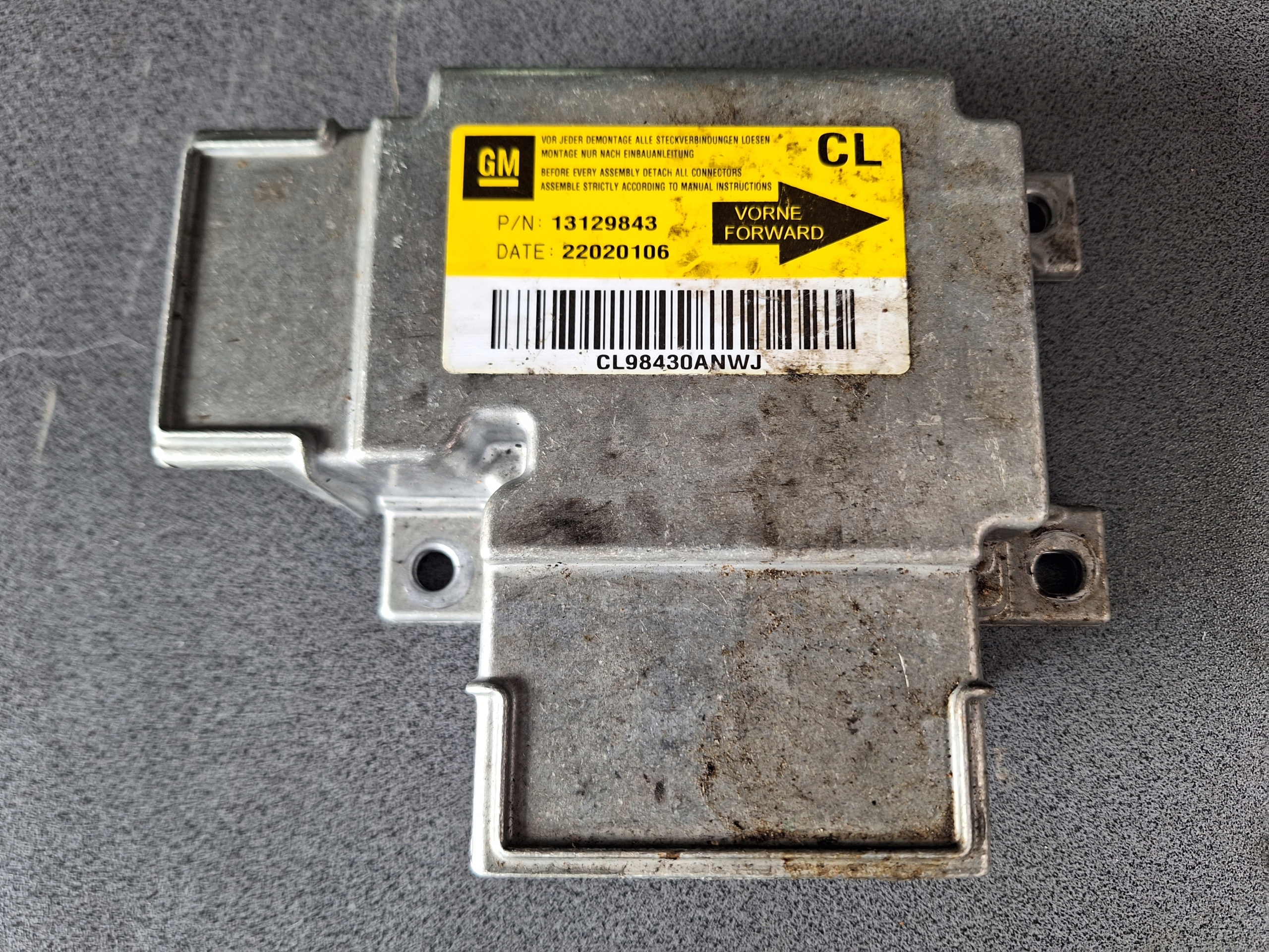 Sensor poduszki airbag Opel Vectra C 13129843