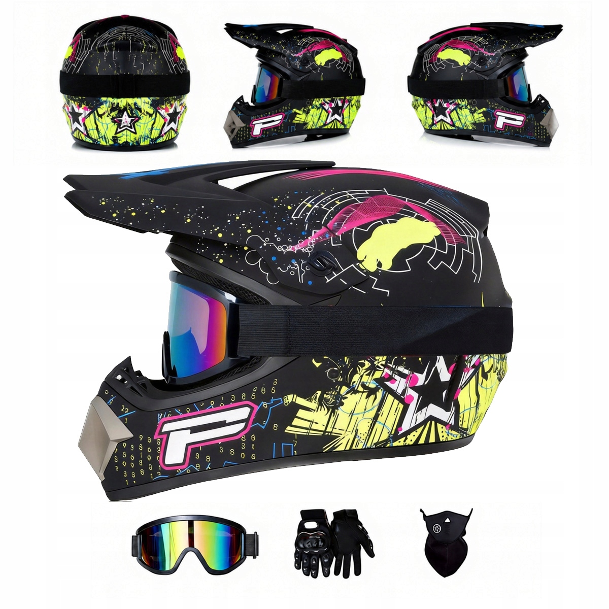 Kask Crossowy Gogle Quad Atv Enduro Hulajnoga Elektryczna Bmx L 56-57cm