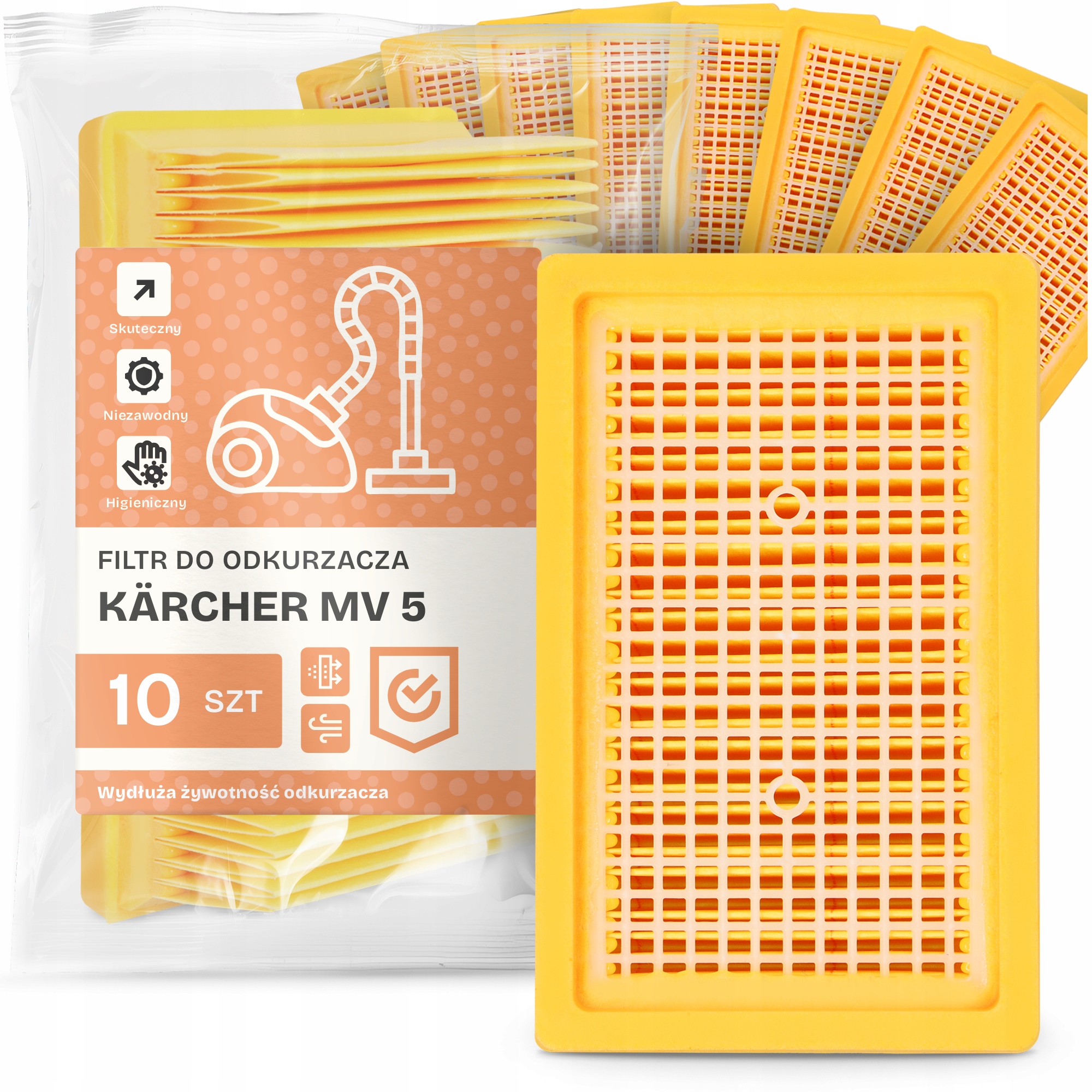 10x Filtr Pro Vysavač Kärcher MV 5 Vzduchu Vstupní plochý Filtry Em-w