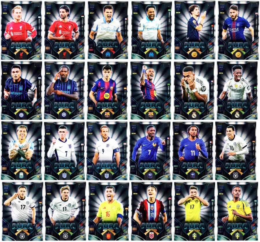 Panini Fifa 365 2026 Aura Komplet Excellence 24 karty kolekcjonerskie set