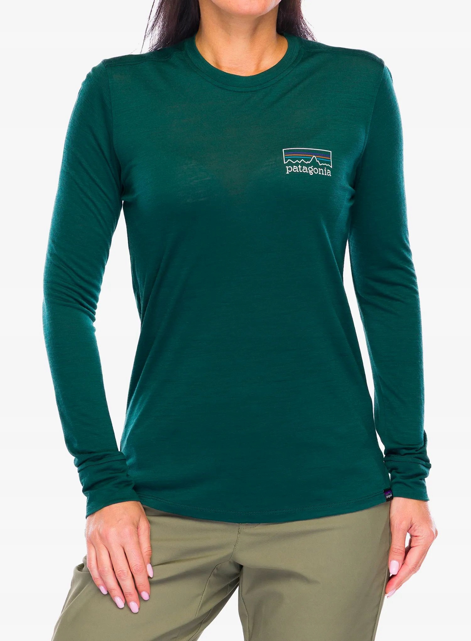 Bluza damska Patagonia L/s Cap Cool Merino Graphic fitz roy strata Xs