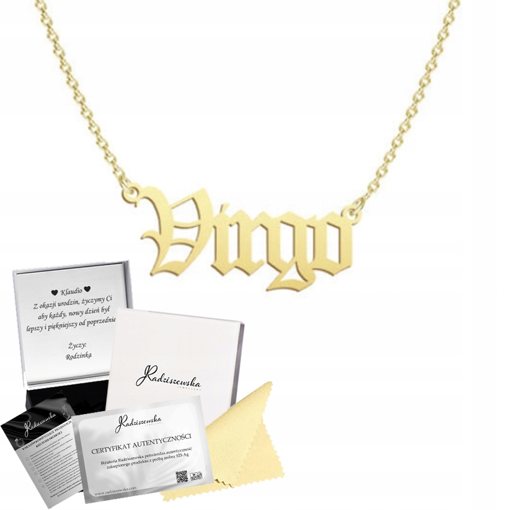 Zlatý Náhrdelník Znamení Zvěrokruhu Panna Virgo Stříbro 925 Řetízek Přání