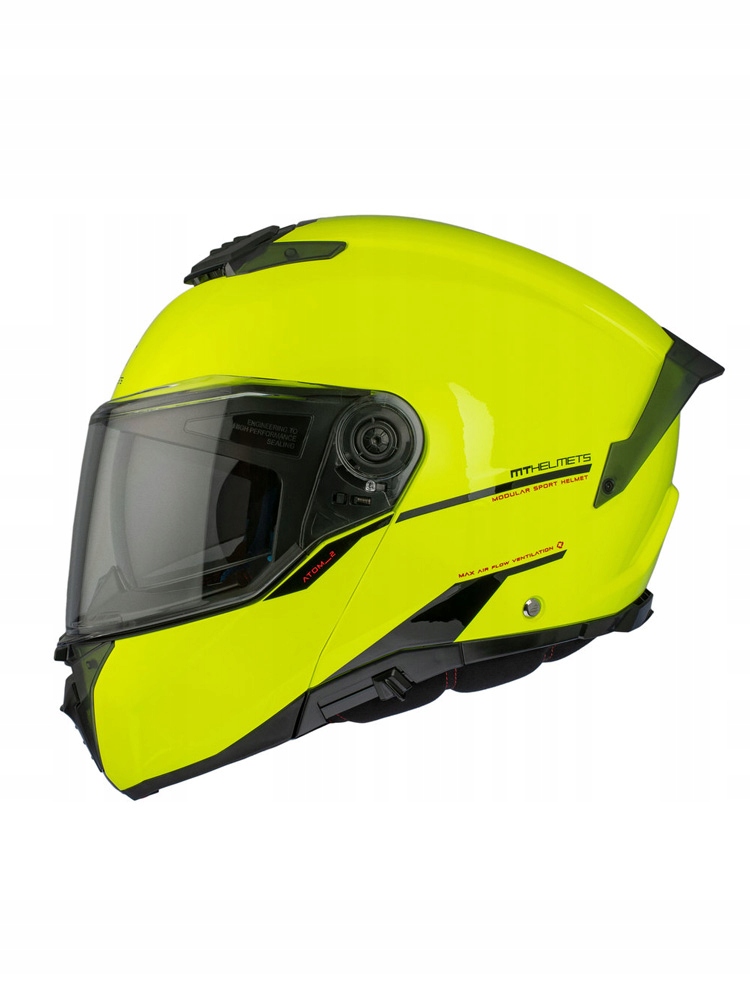 Motocyklová Prilba S Čeľusťami Mt Helmets Atom 2 Sv Solid Fluo Yellow Na Darček