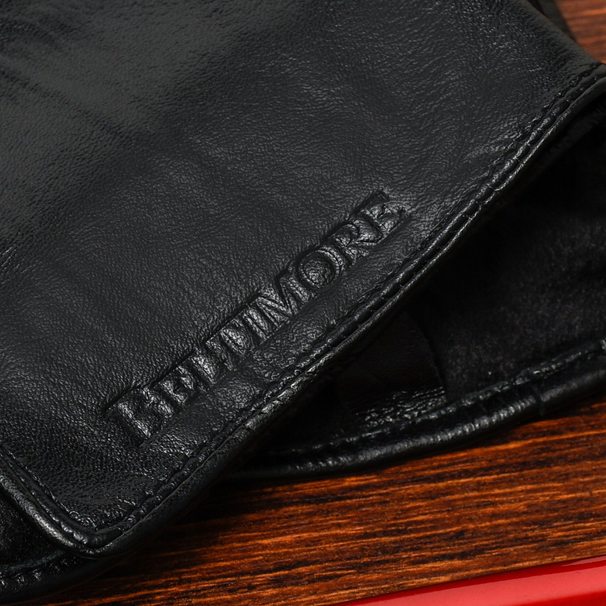 Rękawiczki skórzane męskie polar klasyczne pięciopalczaste ciepłe BELTIMORE Rozmiar S/M